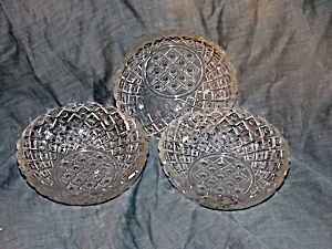 Set Of 3 Crystal Bowls Diamond & Dots