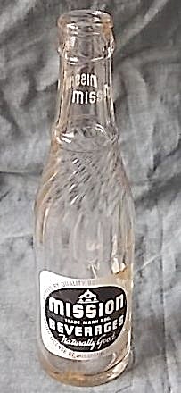 Vintage Mission Beverage Soda Bottle
