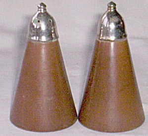Pair Vintage Wood Cone Shakers