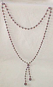Vintage Glass Bead Necklace Amethyst Free Shipping