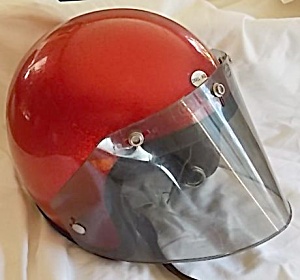 Vintage Metallic Red Motorcycle Helmet