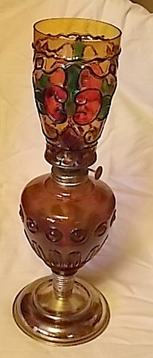 Vintage Oil Lamp Lead Glass Look-a-like