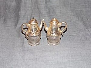 Pair Glass & Metal Coffee Pot Shakers