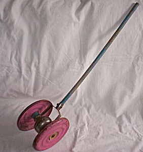 Vintage Metal Gong Bell Push Toy.