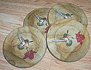 4 Table Coasters Hummingbird Pattern
