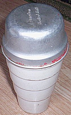 Vintage Metal Carnation Malted Milk Shaker