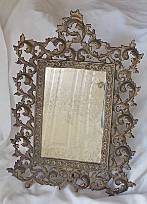 Vintage Metal Frame Free Standing Mirror