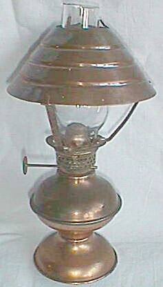 Vintage Hilco Copper Miniature Oil Lamp W/ Shade
