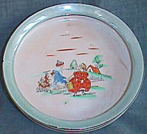 Old Hand Painted Luster Child's Bowl Jack And Jill