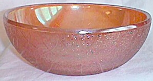 Imperial Carnival Glass Bowl Crackle Marigold