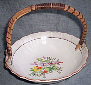 Vintage Luster Ring Basket Bowl Floral Center
