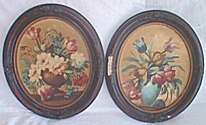 Pair Original Oils In Oval Frames R.blane