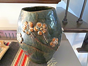 Signed Redware Hand Formed Vase