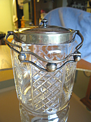 Cut Glass Biscuit Jar Antique