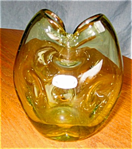 Bischoff Vintage Art Glass Pinched Vase