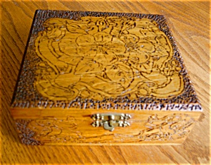 Antique Flemish Art Pyrography Box