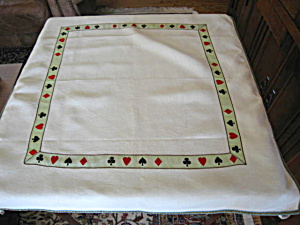 Linen Vintage Card Tablecloth