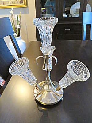 Glass & Stainless Vintage Epergne