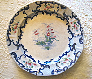 Antique Flow Blue Earthenware Plate