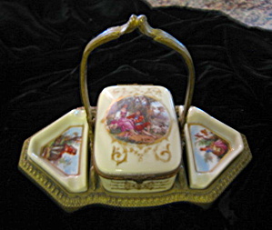 Antique French Porcelain Cigarette Box