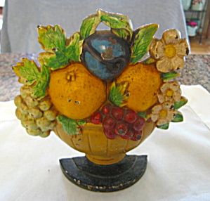 Antique Hubley Fruit Basket Doorstop