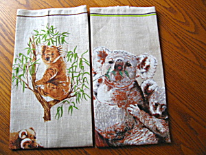 Koala Bear Linen Kitchen Towels