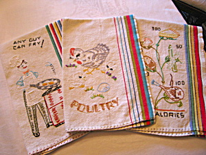 Vintage Embroidered Kitchen Towels