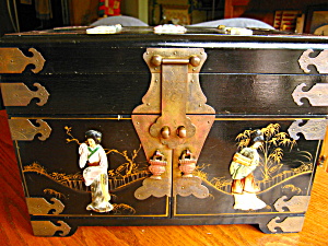 Large Vintage Oriental Jewelry Chest