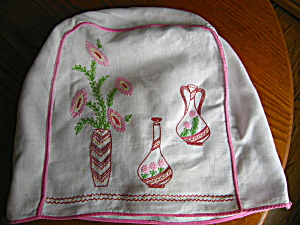 Embroidered Linen Vintage Toaster Cover
