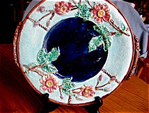 Majolica Antique Rose And Rope Platter
