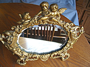 Art Nouveau Repousse Beveled Mirror