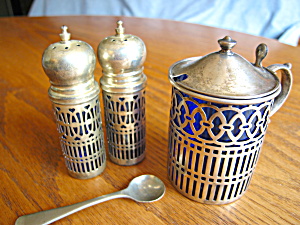 Vintage Sterling Silver Dry Mustard W/shakers