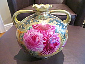 Nippon Porcelain Dahlias Vase