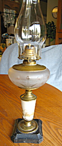 Antique Painted Queen Anne Oil Lamp