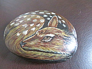 Hand Painted Artist Signed Rock