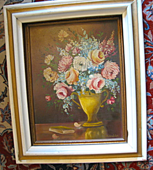 A. Walker Floral Painting Vintage