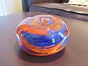 Virsu Dated Art Glass Paperweight