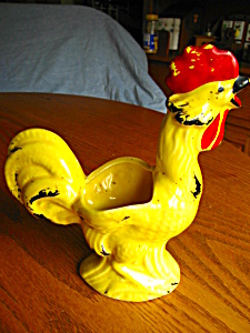 Vintage Yellow Rooster Planter