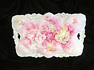 Vintage Porcelain Roses Tray