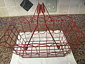 Vintage Red Metal Basket