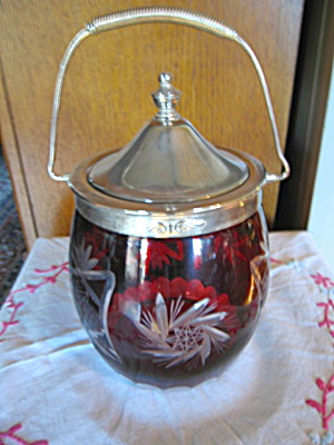 Ruby Cut Vintage Biscuit Jar