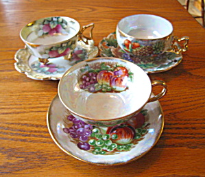 Royal Sealy Luster Variety Teacup Trio