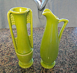 Shawnee Celadon Green Bud Vases