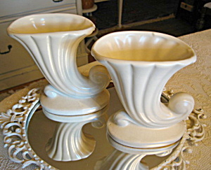 Shawnee Pottery Cornocopia Vase Pair