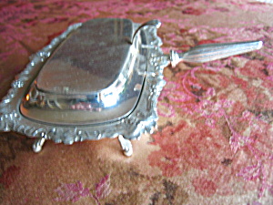 Footed Silverplate English Butter Dish