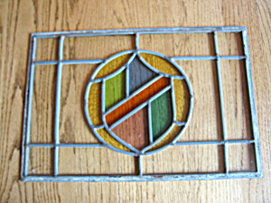 Vintage Stained Glass Shield Panel