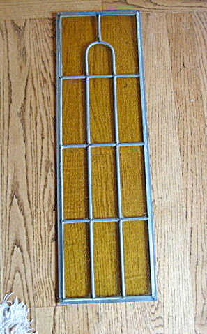 Vintage Stained Glass Amber Panel