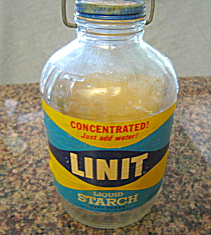 Linit Liquid Starch Bottle Vintage