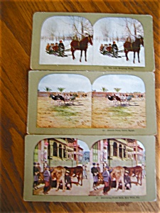 Three Vintage Stereo Viewer Cards