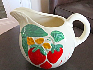 American Bisque Strawberry Ball Pitcher